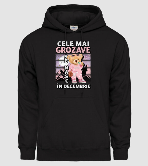 RETRO teddy fetişcană DECEMBRIE model negru pe tricou