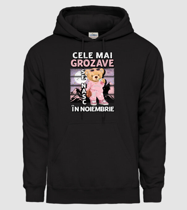 RETRO teddy fetişcană NOIEMBRIE model negru pe tricou