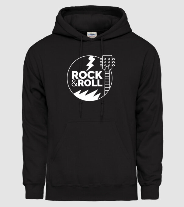 Rock n roll model negru pe tricou
