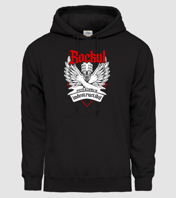Rockul este etern și indestructibil model negru pe tricou
