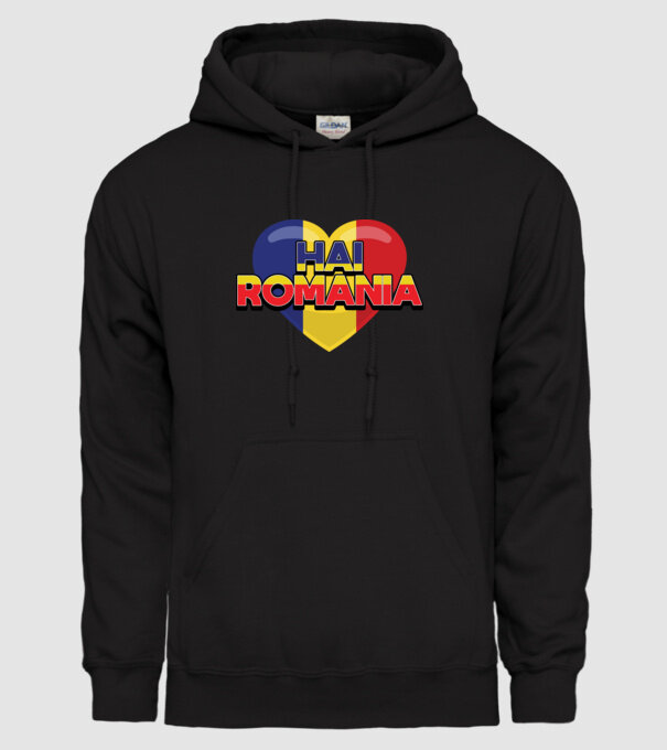 Romania heart model negru pe tricou