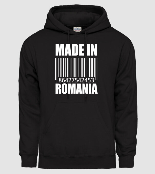 România made in model negru pe tricou