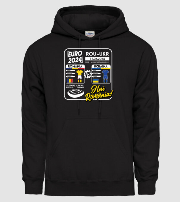 ROU-UKR euro 2024 calendar model negru pe tricou