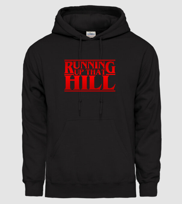 running up that hill model negru pe tricou