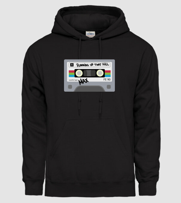 running up that hill casette model negru pe tricou