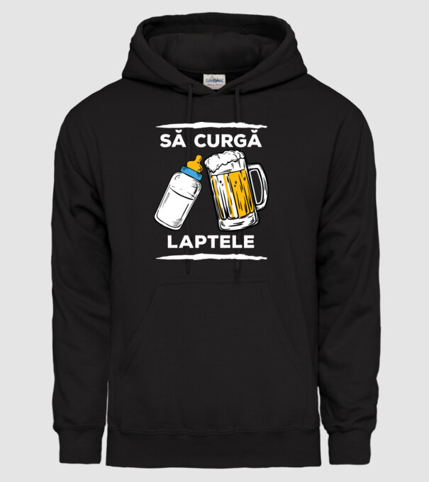să curgă laptele! model negru pe tricou