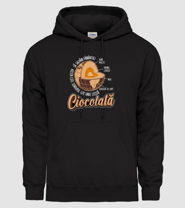 să salvăm Pământul! acesta este singurul loc unde există ciocolată - alune prăjite, caramel lipicios, nuga, ciocolată cu lapte model negru pe tricou