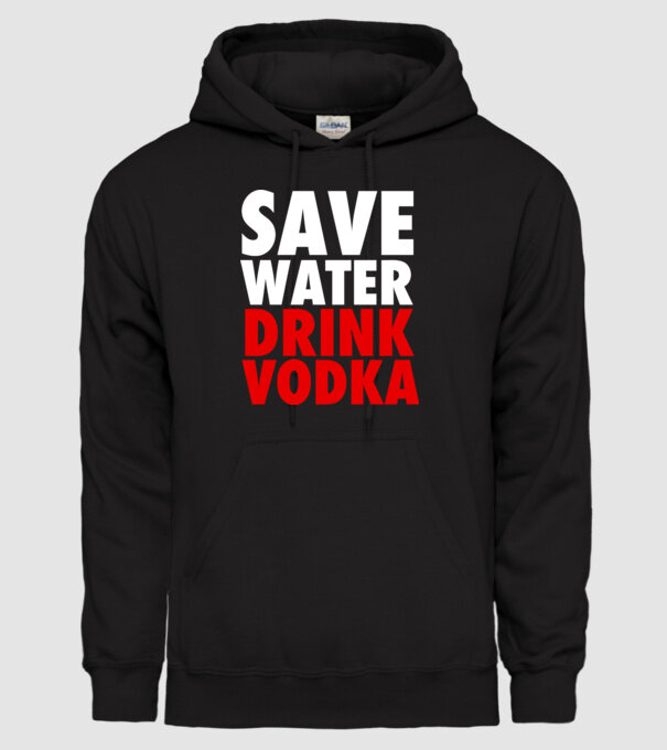 SAVE WATER DRINK VODKA model negru pe tricou