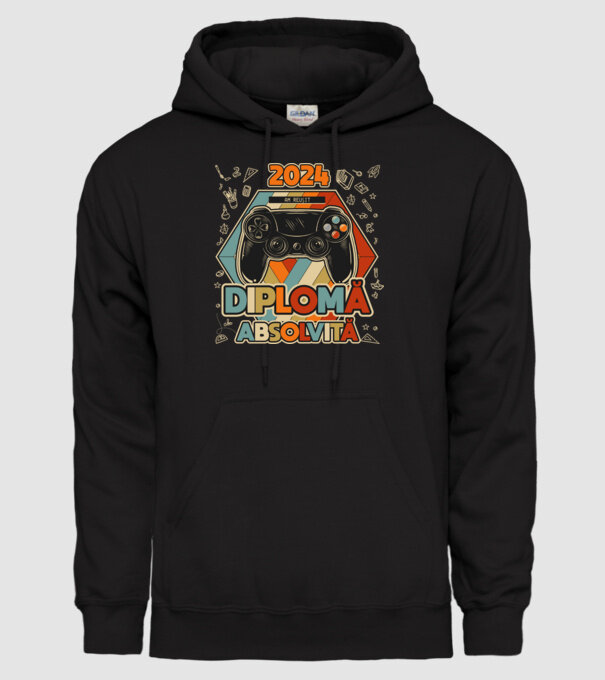 școala generală diplomă model negru pe tricou