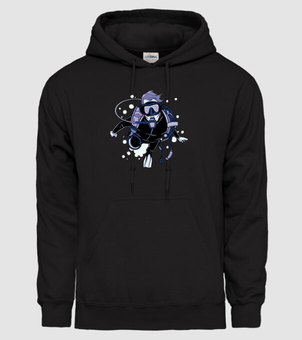 Scuba driver model negru pe tricou
