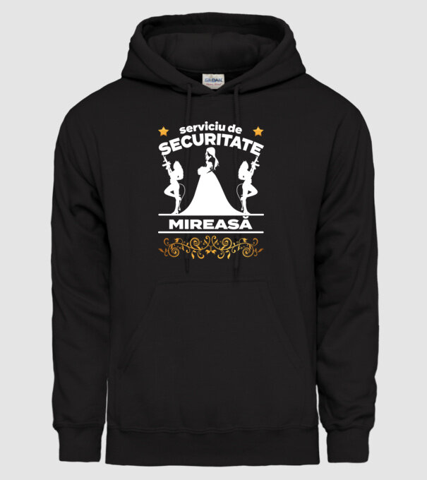 serviciu de securitate mireasă model negru pe tricou