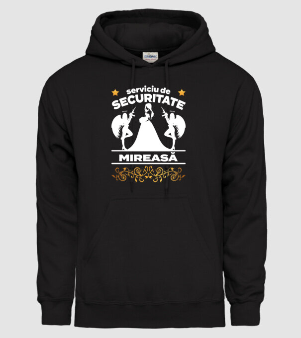 serviciu de securitate mireasă model negru pe tricou
