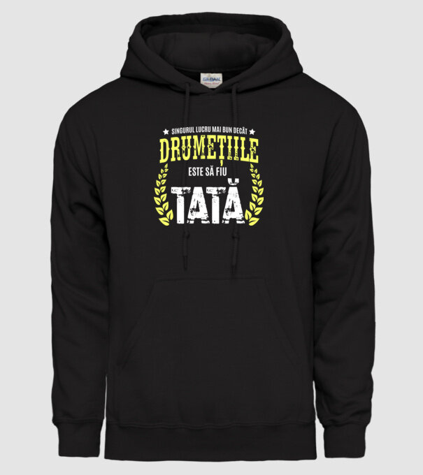 Singurul lucru mai bun decât drumețiile este să fiu tată model negru pe tricou