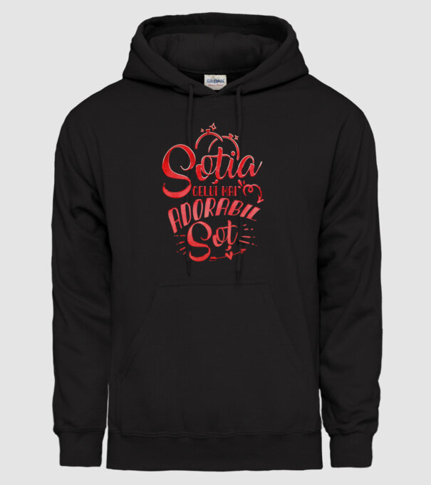 Soția celui mai adorabil soț model negru pe tricou