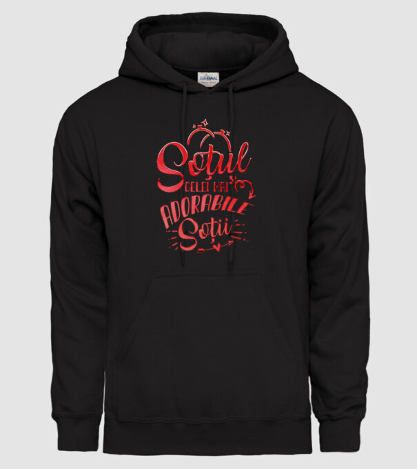 Soțul celei mai adorabile soții model negru pe tricou