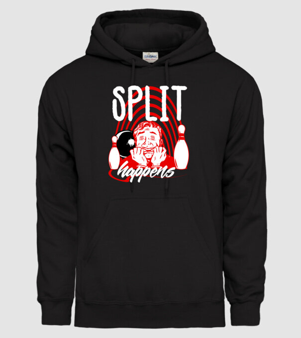 Split Happens model negru pe tricou