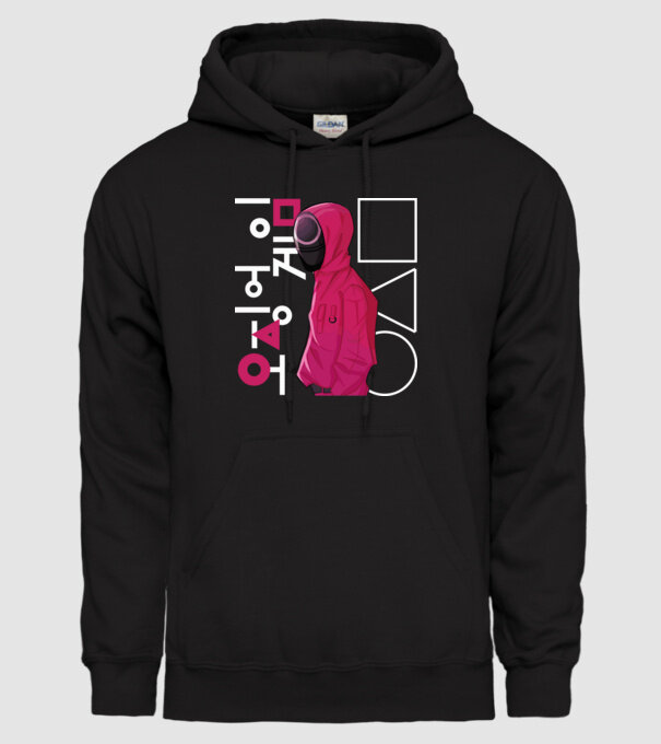 squd game guard model negru pe tricou