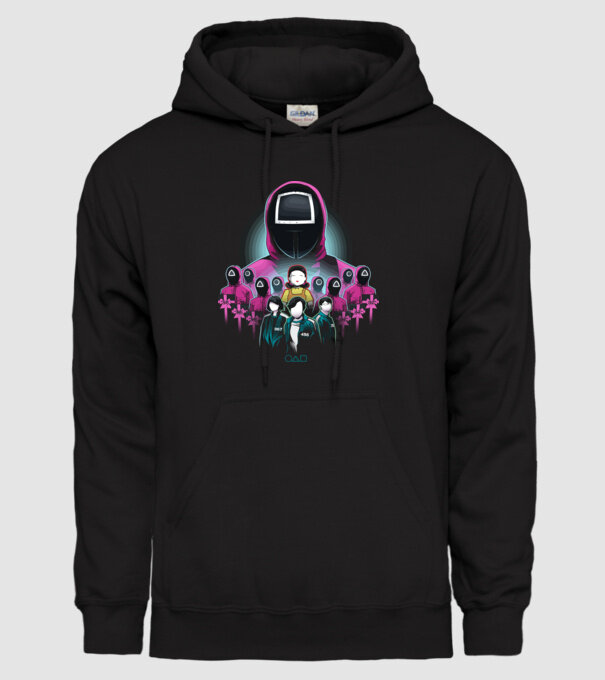 squid game crew model negru pe tricou