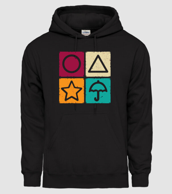 squid game motive game model negru pe tricou