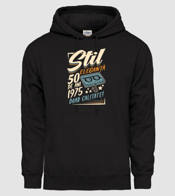 Stil eleganta 1975 model negru pe tricou