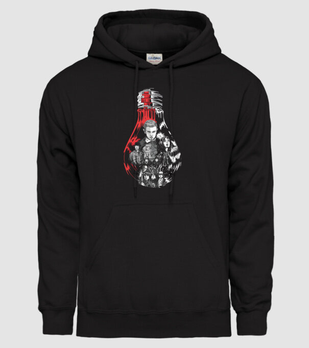 stranger things bulb model negru pe tricou