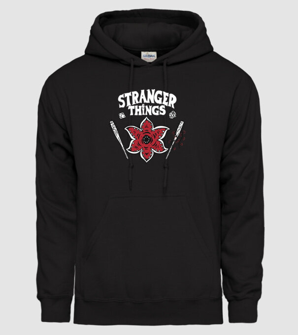 stranger things demogorgon head model negru pe tricou