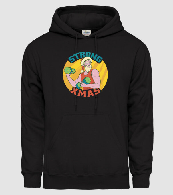 strong xmas model negru pe tricou