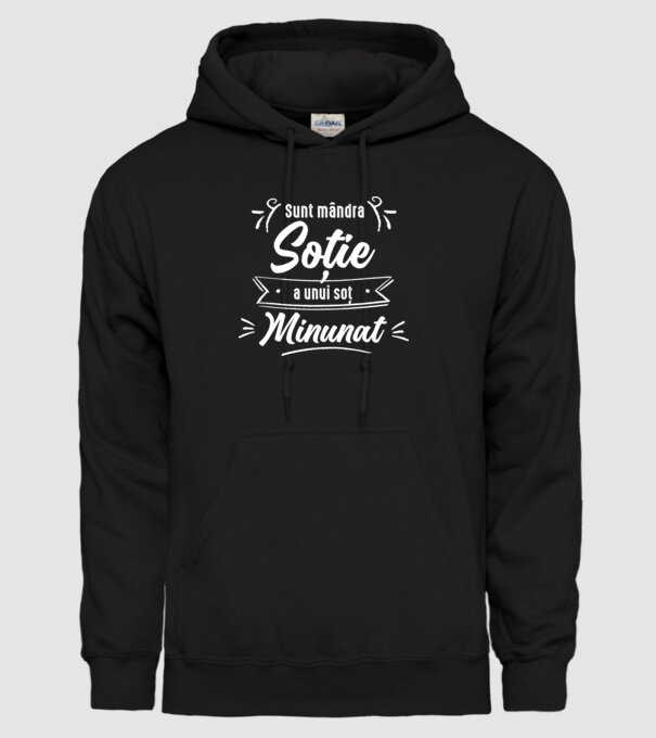 Sunt mândra soție a unui soț minunat model negru pe tricou
