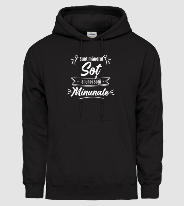 Sunt mândrul soț al unei soții minunate model negru pe tricou