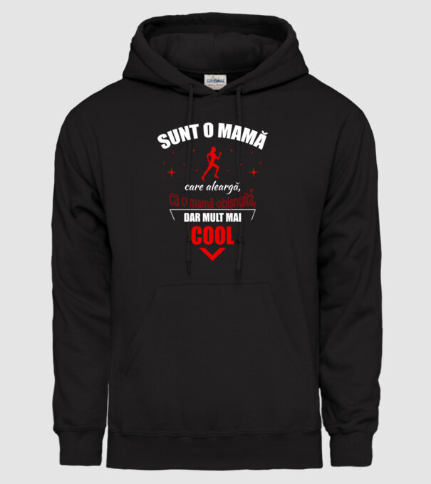 Sunt o mamă care aleargă, ca o mamă obișnuită, dar mult mai cool model negru pe tricou
