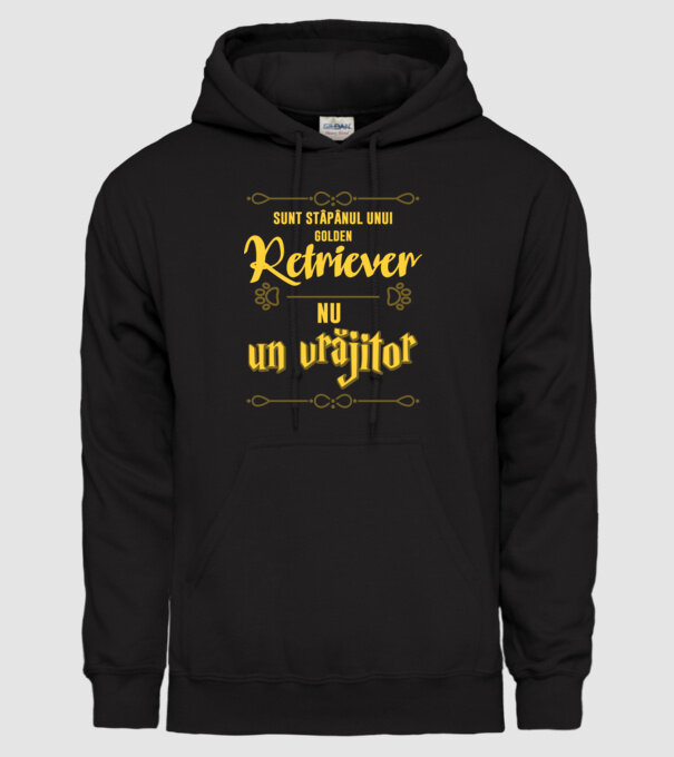 sunt stăpânul unui golden retviever, nu un vrăjitor model negru pe tricou