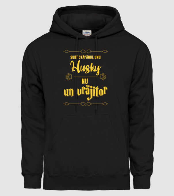 sunt stăpânul unui husky, nu un vrăjitor model negru pe tricou