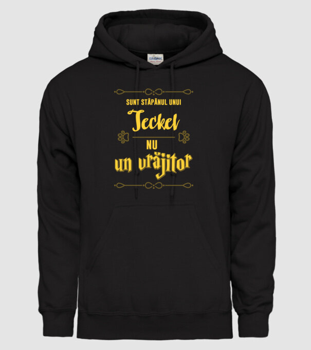 sunt stăpânul unui teckel, nu un vrăjitor model negru pe tricou