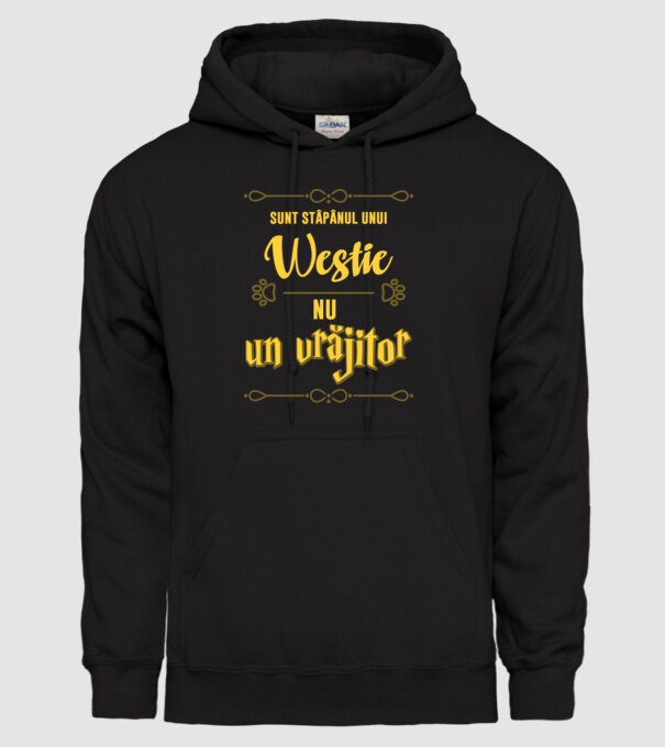Sunt stăpânul unui westie, nu un vrăjitor model negru pe tricou