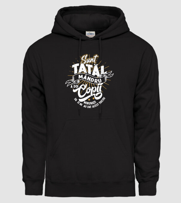 Sunt tatăl mândru a doi copii minunați - da, ei mi-au dat acest tricou model negru pe tricou