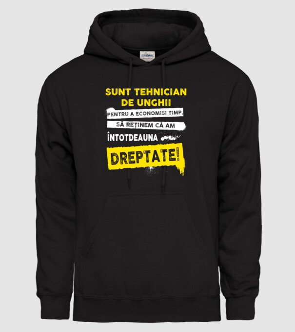 Sunt tehnician de unghii, pentru a economisi timp, să reținem că am întotdeauna dreptate! model negru pe tricou