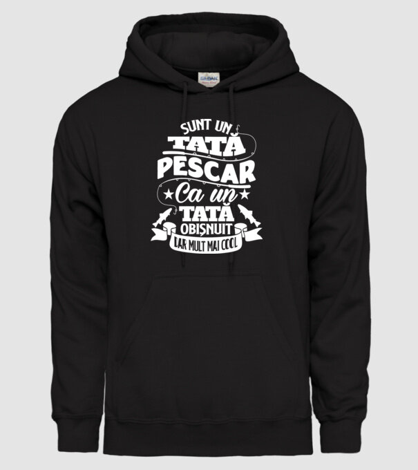 Sunt un tată pescar, ca un tată obișnuit, dar mult mai cool model negru pe tricou