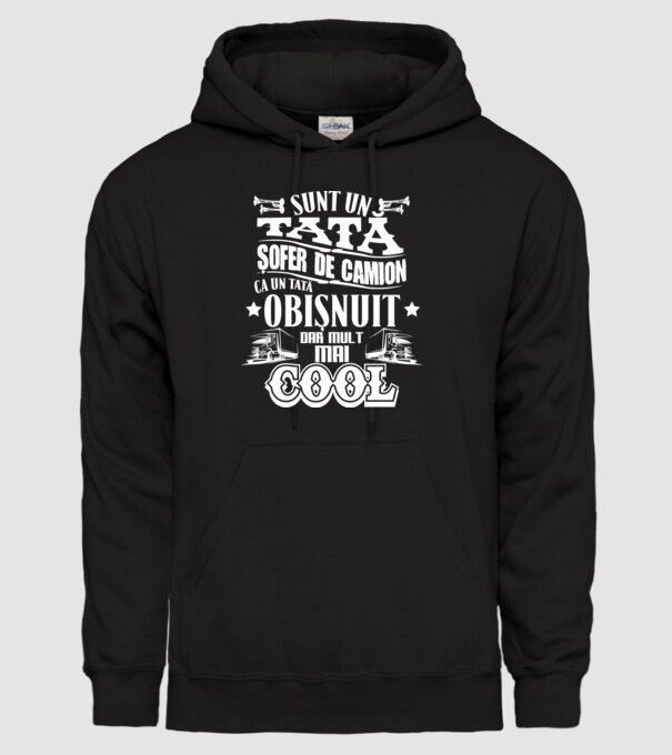 sunt un tată șofer de camion, ca un tată obișnuit, dar mult mai cool model negru pe tricou