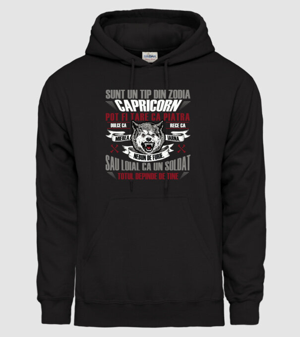 Sunt un tip din zodia Capricorn model negru pe tricou