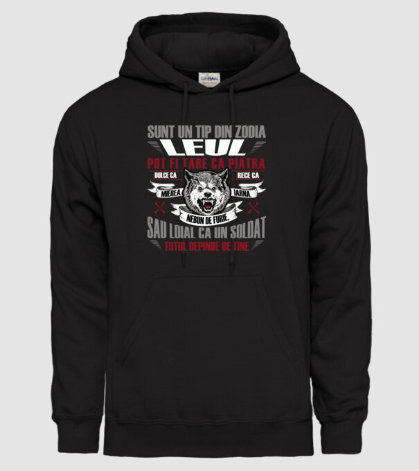 Sunt un tip din zodia Leul model negru pe tricou
