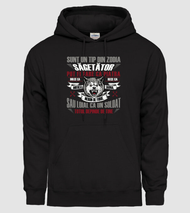 Sunt un tip din zodia Săgetător model negru pe tricou