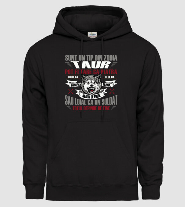 Sunt un tip din zodia Taur model negru pe tricou