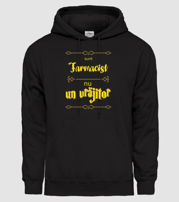 Sunt farmacist, nu un vrăjitor model negru pe tricou