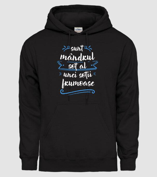 sunt mândrul soț al unei soții frumoase model negru pe tricou