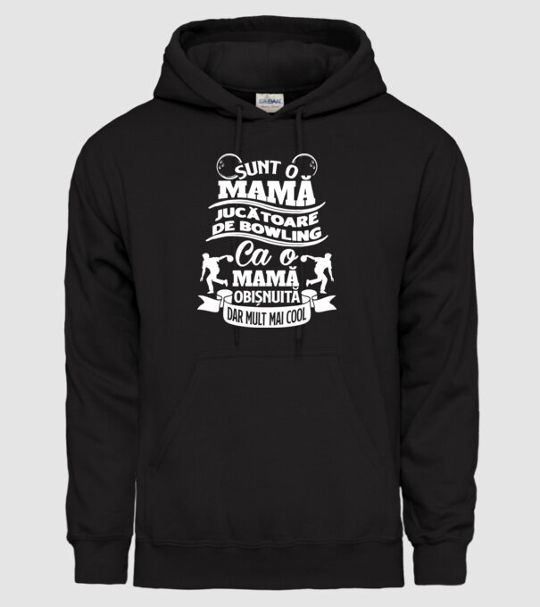 sunt o mamă jucătoare de bowling, ca o mamă obișnuită, dar mult mai cool model negru pe tricou