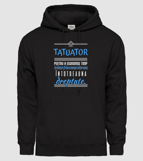 sunt tatuator, pentru a economisi timp, să reținem că am întotdeauna dreptate model negru pe tricou