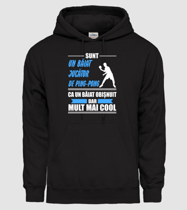 sunt un băiat jucător ping-pong, ca un băiat obișnuit, dar mult mai cool model negru pe tricou