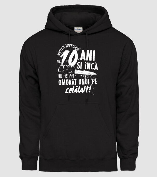 Suntem împreună de 10 ani model negru pe tricou