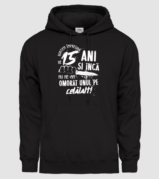 Suntem împreună de 15 ani model negru pe tricou