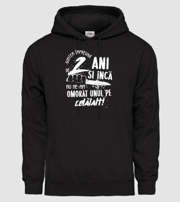 Suntem împreună de 2 ani model negru pe tricou